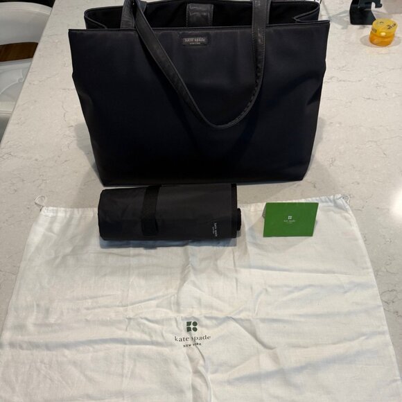 Kate Spade Black Nylon Diaper Bag with Changing Pad & Dust Bag - Picture 1 of 5